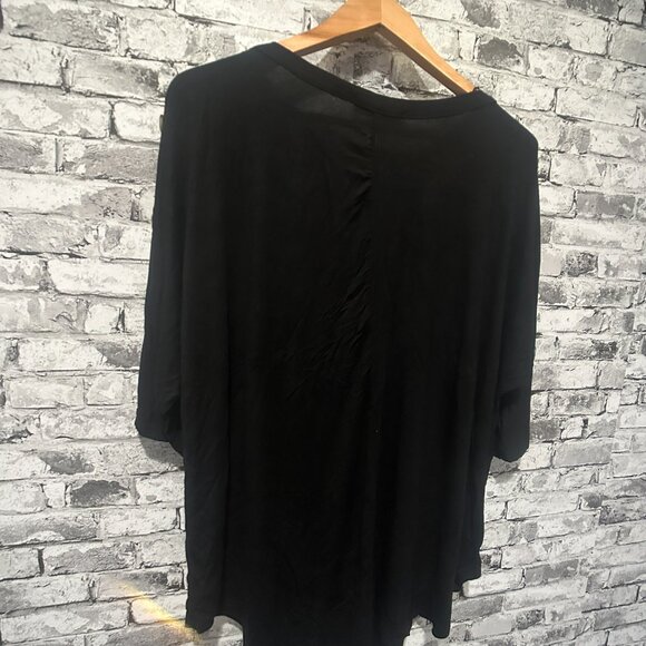 EUC Kim & Cami Women's 3/4 Sleeve Black Blouse Size 3X - Picture 7 of 12
